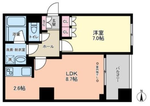 ヴィアーレ四谷　202号室　間取り