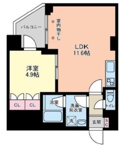 ヴィアーレ四谷　305号室　間取り