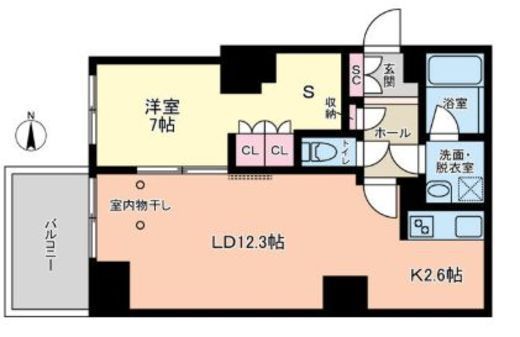 ヴィアーレ四谷　401号室　間取り