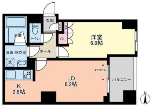 ヴィアーレ四谷　502号室　間取り