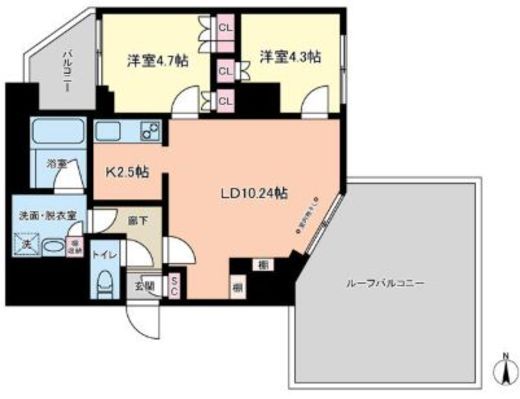 ヴィアーレ四谷　503号室　間取り