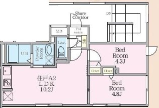 HJクラウンⅠ　201号室　間取り