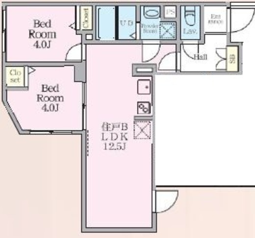 HJクラウンⅠ　202号室　間取り