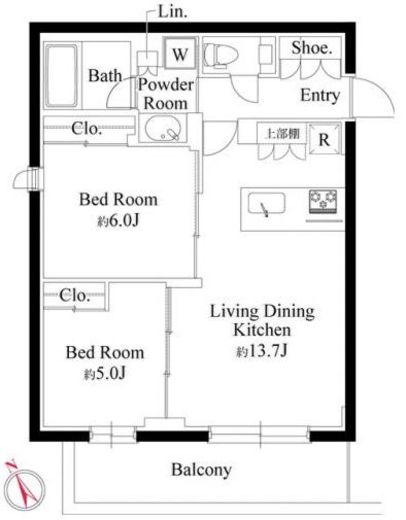ラヴィエール千駄ヶ谷プレミアムレジデンス　401号室　間取り