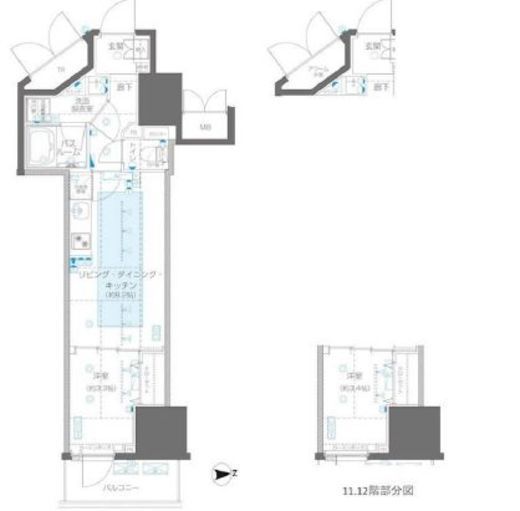 ZOOM信濃町　1102号室　間取り