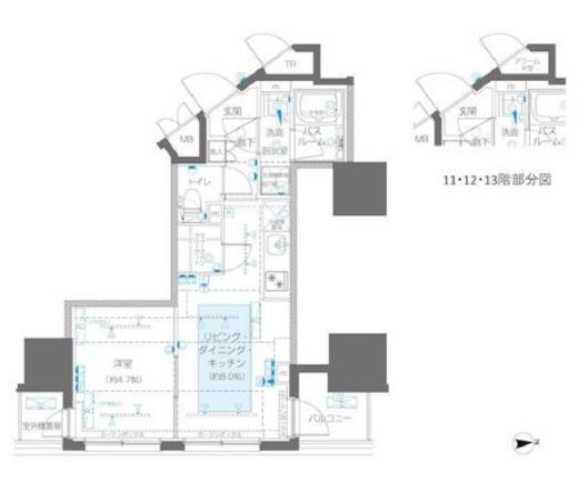 ZOOM信濃町　1104号室　間取り