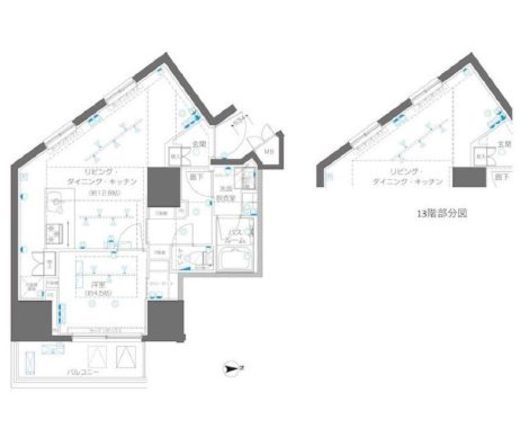 ZOOM信濃町　1205号室　間取り