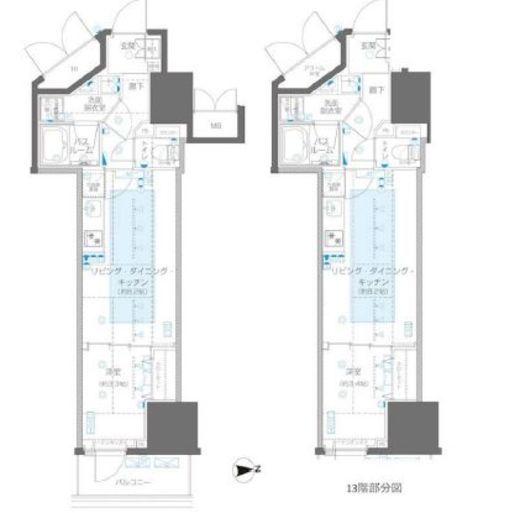 ZOOM信濃町　1302号室　間取り