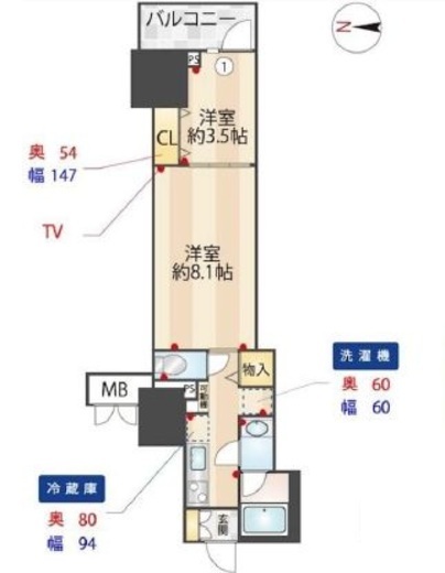 ZOOM信濃町　202号室　間取り