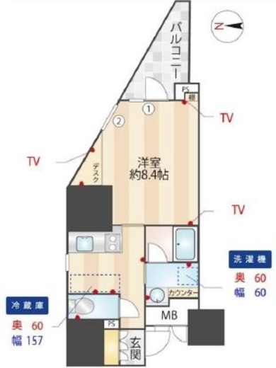ZOOM信濃町　501号室　間取り