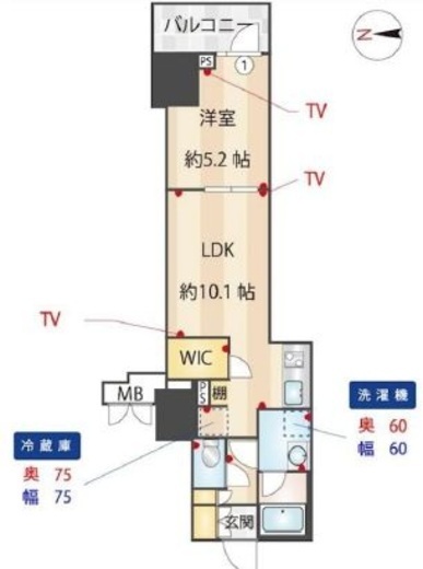 ZOOM信濃町　502号室　間取り