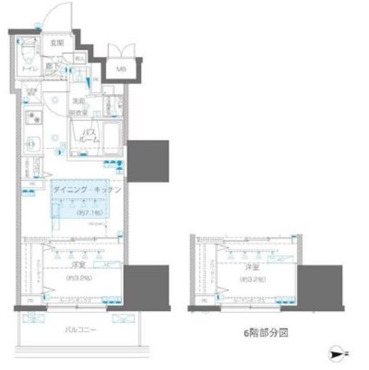 ZOOM信濃町　604号室　間取り