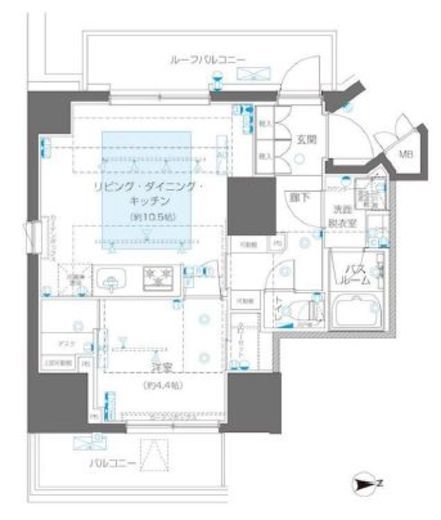 ZOOM信濃町　705号室　間取り