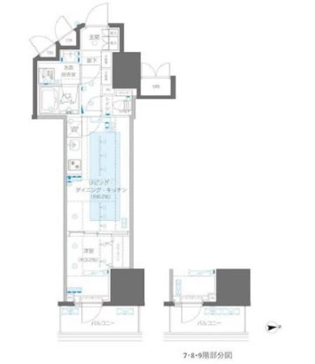ZOOM信濃町　802号室　間取り