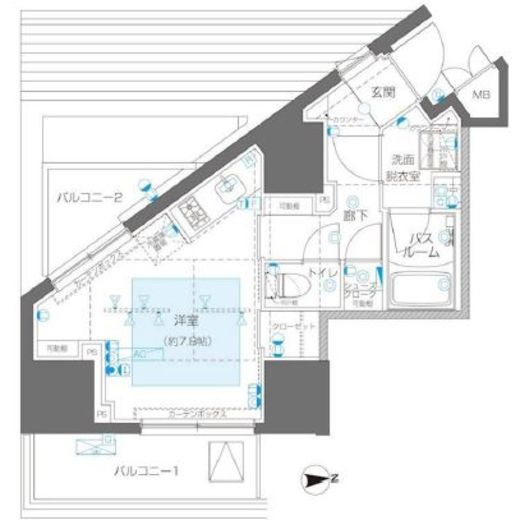 ZOOM信濃町　805号室　間取り