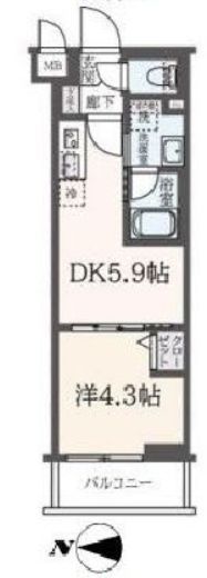 ハーモニーレジデンス東新宿　102号室　間取り