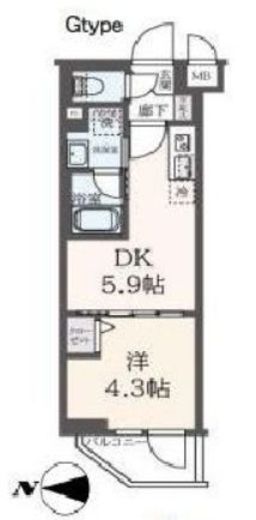 ハーモニーレジデンス東新宿　106号室　間取り
