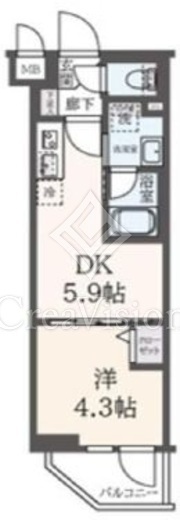 ハーモニーレジデンス東新宿　406号室　間取り