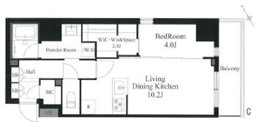 ラティエラ秋葉原　1104号室　間取り