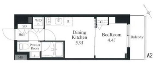 ラティエラ秋葉原　702号室　間取り