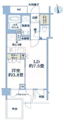 オープンレジデンシア神楽坂プレイス　205号室　間取り