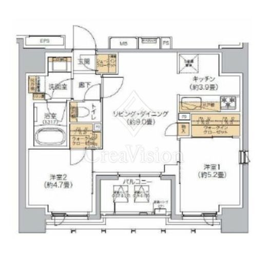 リビオメゾン西麻布　506号室　間取り