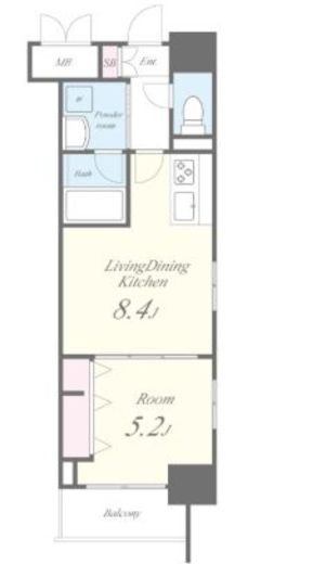 ROOTs Shinjuku Wakamatsucho (ルーツ新宿若松町)　604号室　間取り