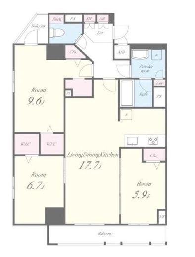 JPT RESIDENCE　1301号室　間取り