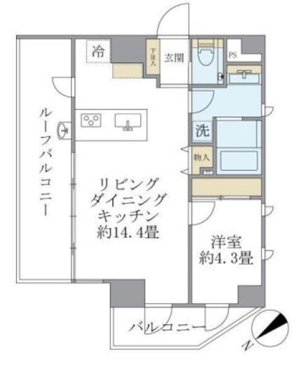 ルネサンス赤坂プレミアムコート　1301号室　間取り