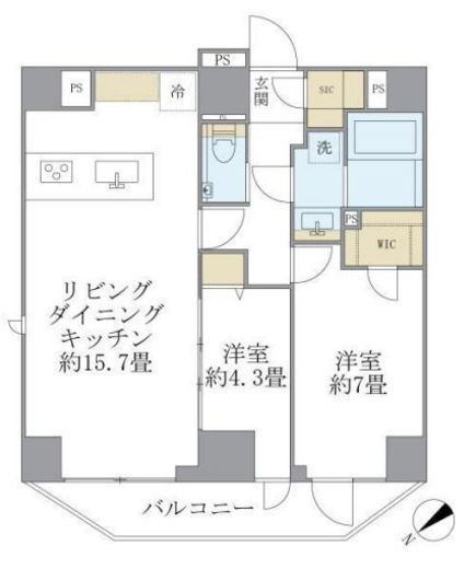 ルネサンス赤坂プレミアムコート　801号室　間取り