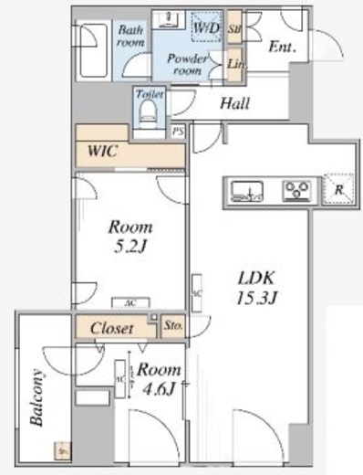 THE MAYFAIR　201号室　間取り