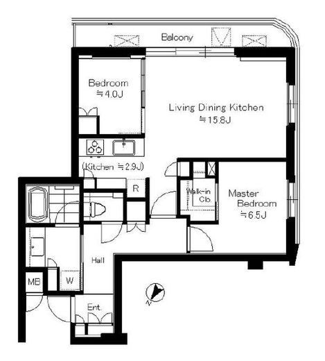 パークコート恵比寿　1204号室　間取り