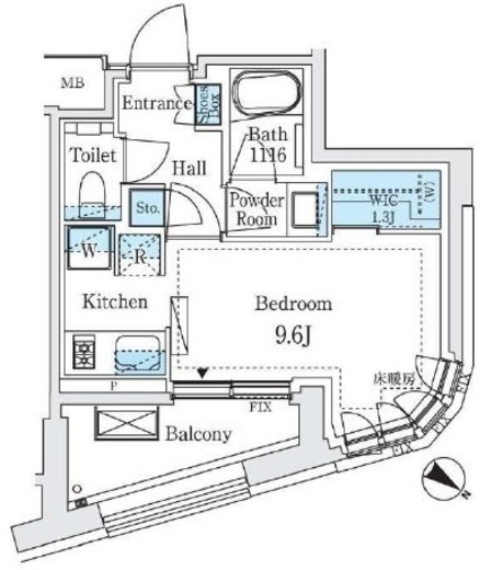パークコート恵比寿　306号室　間取り