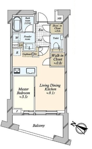 パークコート恵比寿　902号室　間取り