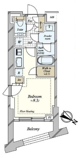 パークコート恵比寿　506号室　間取り