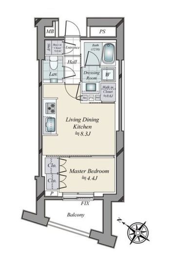 パークコート恵比寿　403号室　間取り