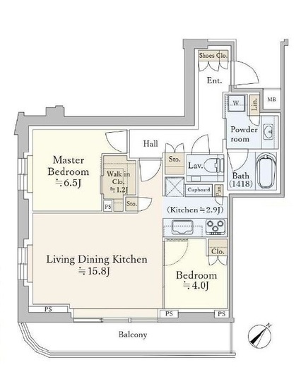 パークコート恵比寿　504号室　間取り