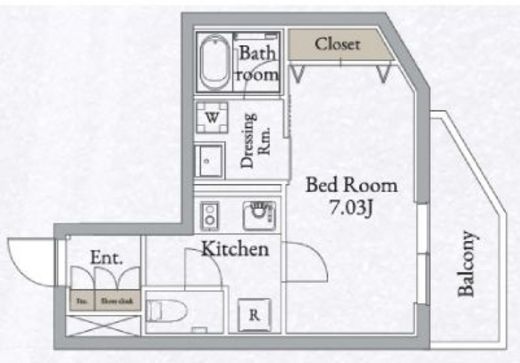 LiveFlat高田馬場 (ライブフラット高田馬場)　201号室　間取り
