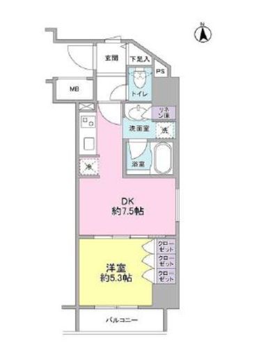 コンフォリア新宿御苑2　1105号室　間取り