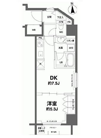 コンフォリア新宿御苑2　1305号室　間取り
