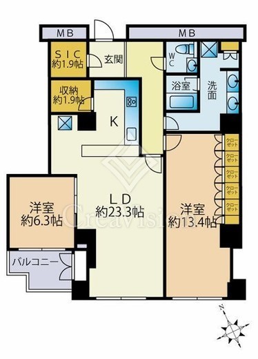 元麻布ヒルズ フォレストタワー　706号室　間取り