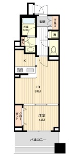 HF銀座レジデンスイースト　1307号室　間取り