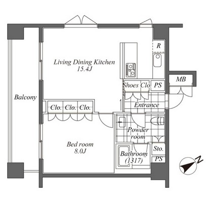 オーパスレジデンス恵比寿　312号室　間取り