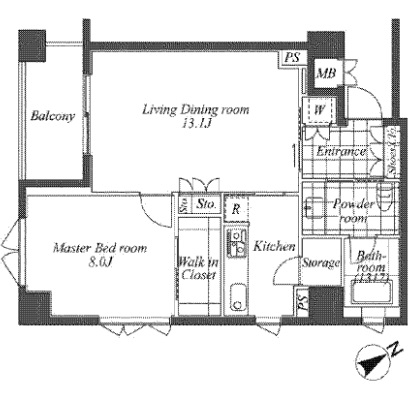 オーパスレジデンス恵比寿　410号室　間取り