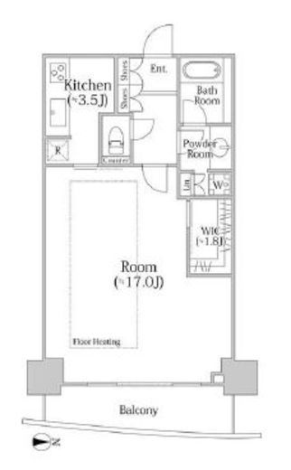 河田町ガーデンクラブフロア　3105号室　間取り