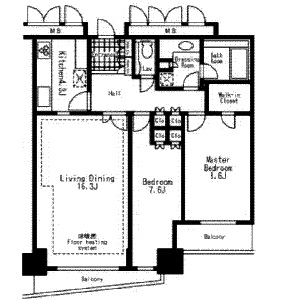 河田町ガーデンクラブフロア　3303号室　間取り
