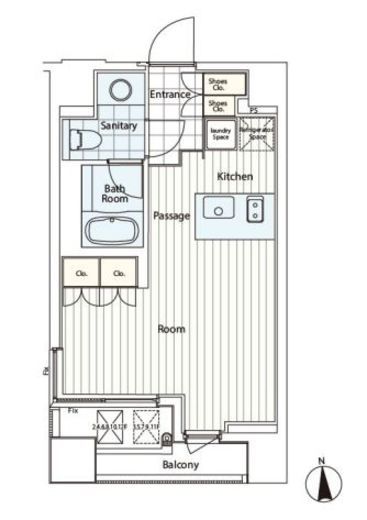 カスタリア麻布十番2　702号室　間取り