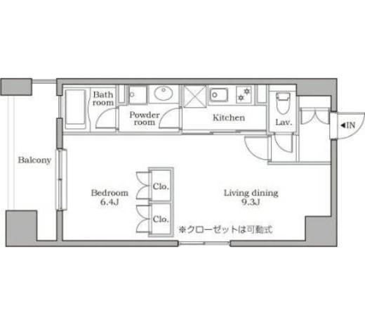レジディア芝大門2　1104号室　間取り