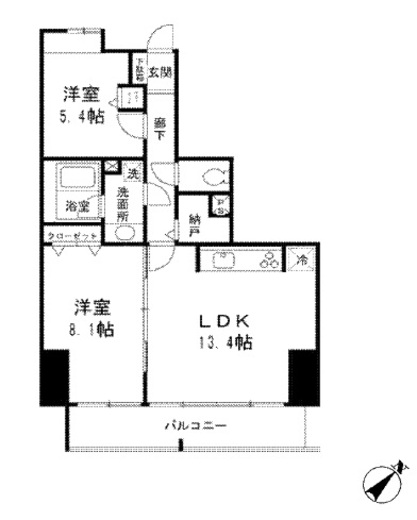 ＳＳ．ＦＬＡＴ神楽坂ｓｏｕｔｈ　1002号室　間取り