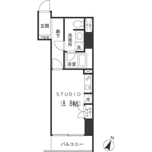 ＳＳ．ＦＬＡＴ神楽坂ｓｏｕｔｈ　701号室　間取り